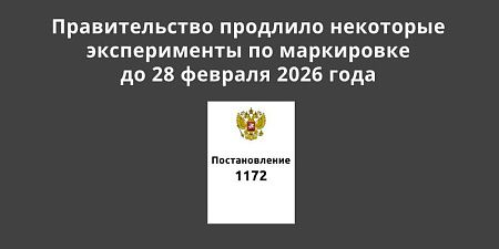 Правительство продлило некоторые эксперименты по маркировке до 28 февраля 2026 года Правительство продлило некоторые эксперименты по маркировке до 28 февраля 2026 года